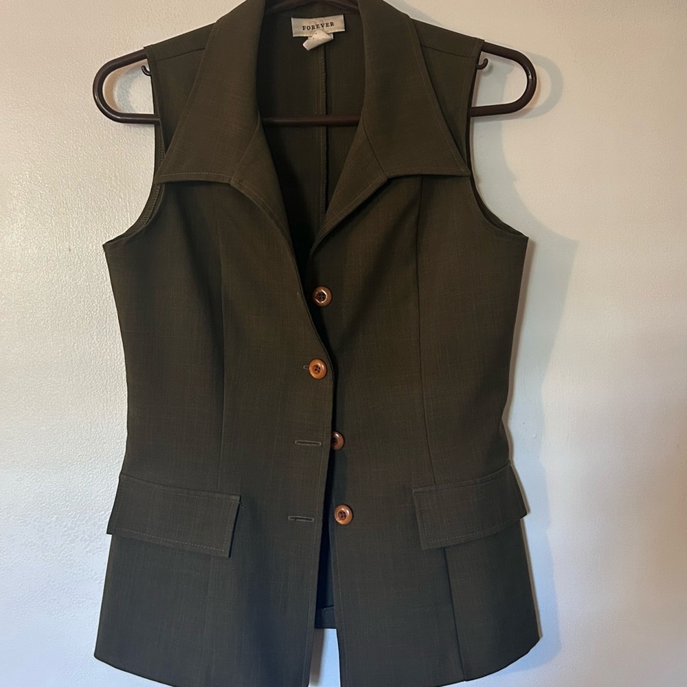 Vintage ‘90s Forever 21 Army Green Vest